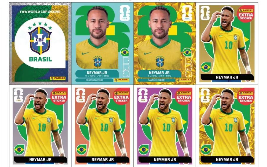 Neymar Jr · figurinha base oficial do Brasil na Copa 2026