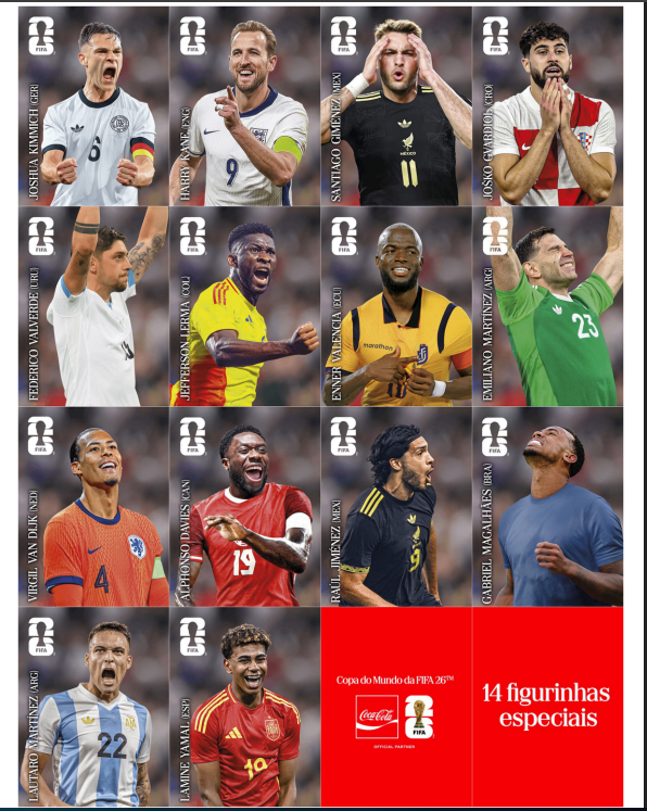 14 figurinhas especiais Coca-Cola inclusas como bônus
